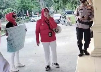 Puluhan Ormas DPW dan DPD JPKP Sumsel Geruduk Kantor DPRD Banyuasin
