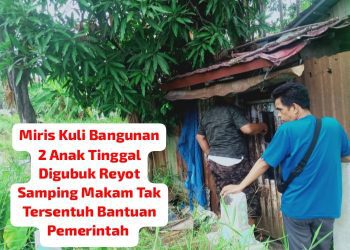 Miris Kuli Bangunan 2 Anak Tinggal Digubuk Reyot Samping Makam Tak Tersentuh Bantuan Pemerintah