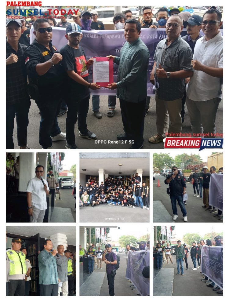 Koalisi Organisasi Pergerakan Kota Palembang Geruduk Kantor Walikota Palembang