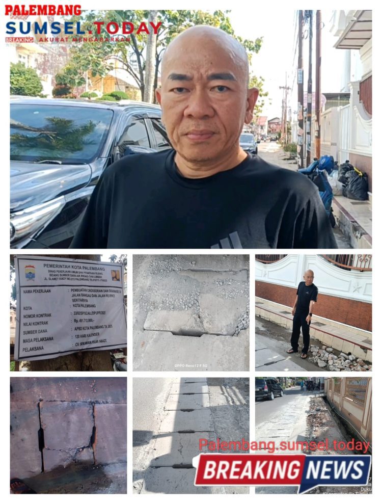 Dedi selaku Masyarakat Sembilan Ilir Timur lll Mengeluh Pembangunan Drenase Depan Rumahnya, Berdampak